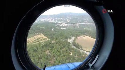 Bursa’da jandarmadan helikopterli trafik denetimi