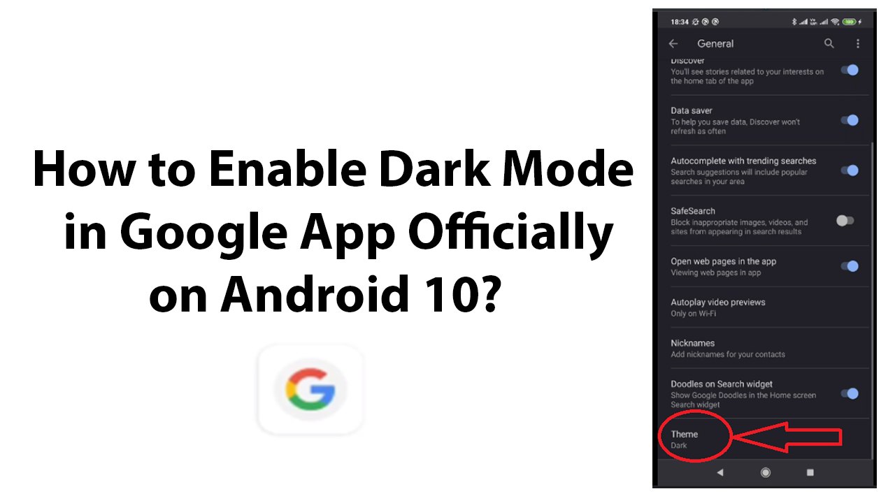 How to Enable Dark Mode in Google App Officially on Android 10?