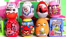 SURPRISE Eggs Kinder DisneyFrozenElsa Glitzi-Globes ❤ Shopkins Surprise Basket Minnie AngryBirds