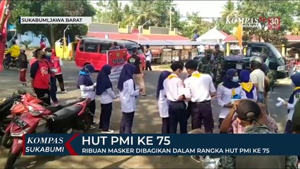 Ribuan Masker Dibagikan Dalam Rangka Hut PMI Ke 75