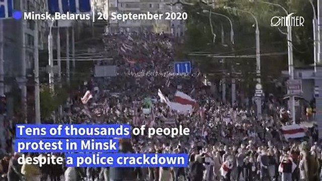 Dozens arrested as mass protests continue in Belarus