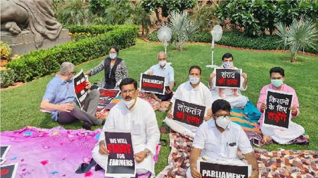 8 Members of Parliament suspended from Rajya Sabha