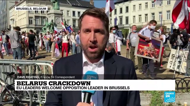 In Brussels, Belarus opposition urges EU to move on sanctions