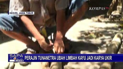 Salut! Perajin Tunanetra Sulap Limbah Kayu Jadi Karya Ukir