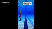 Artistic swimmer and viral TikTok star makes walking upside down underwater look easy