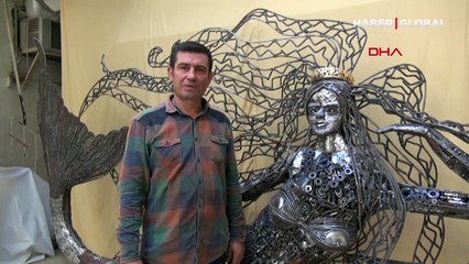 Tam 400 kilo! Hurda parçalarını bu hale getirdi