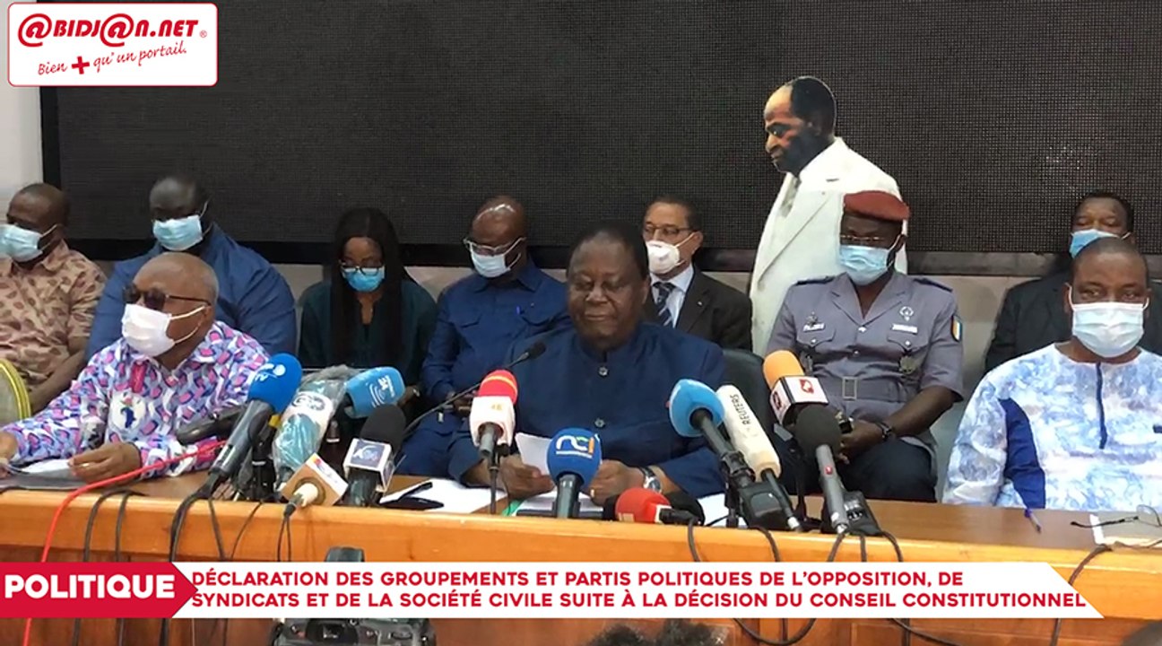 Présidentielle / Déclaration des groupements et partis politiques de l’opposition, de syndicats et de la société civile suite à la décision du conseil constitutionnel