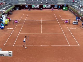 Halep beats injured Pliskova to Italian Open crown