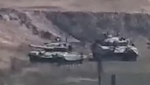 2 Azerbaijani Vehicles near each other being Destroyed - Sep. 27, 2020