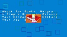 About For Books  Hangry: 5 Simple Steps to Balance Your Hormones and Restore Your Joy  Best