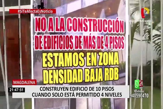 Magdalena: vecinos denuncian construcción de edificio de más de 10 pisos en zona prohibida