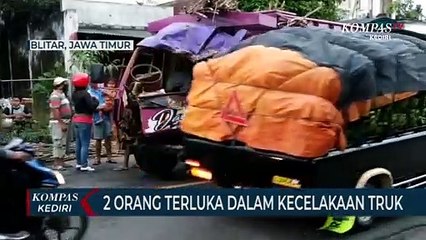 Dua Orang Terluka Akibat Kecelakaan Antar Truk