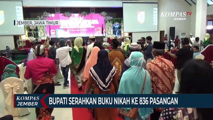 Bupati Jember Serahkan Buku Nikah ke 836 Pasangan Pengantin