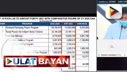 P169.29-B proposed 2021 budget ng DSWD, iprinesinta sa Senado
