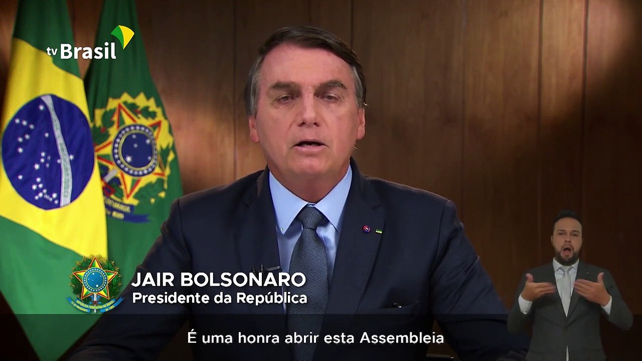 Presidente Jair Bolsonaro discursa na 75ª Assembleia Geral da ONU