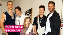 I membri della famiglia Beckham, ospiti esclusivi della sfilata di Victoria