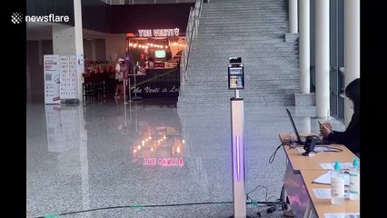 Empty campus with strict checking system in South Korean after new coronavirus cases found in university