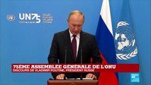 REPLAY- Discours du président russe Vladimir Poutine à l'occasion de la 75e Assemblée générale de l'ONU