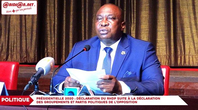 Déclaration du RHDP suite à la déclaration des groupements et partis politiques de l’opposition