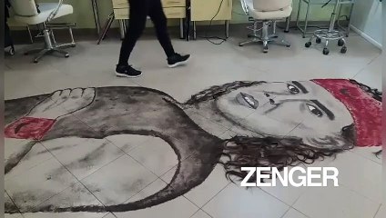 Hairdresser creates celebrity portraits with hair