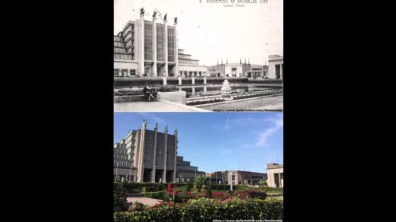 Past and present (1935 vs 2020):  Palais des Expositions during Brussels International Exposition of 1935