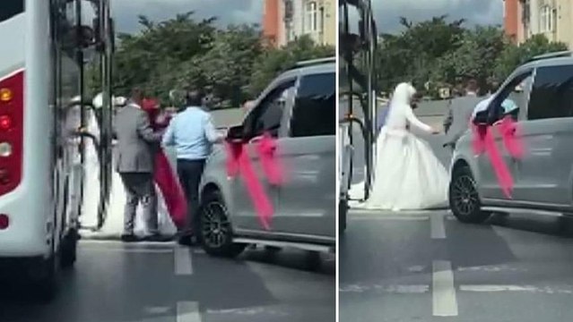 İstanbul’da düğün konvoyuyla yolu kapatıp halay çektiler