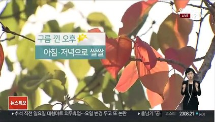 [날씨] 낮에도 선선해…모레까지 동해안 비