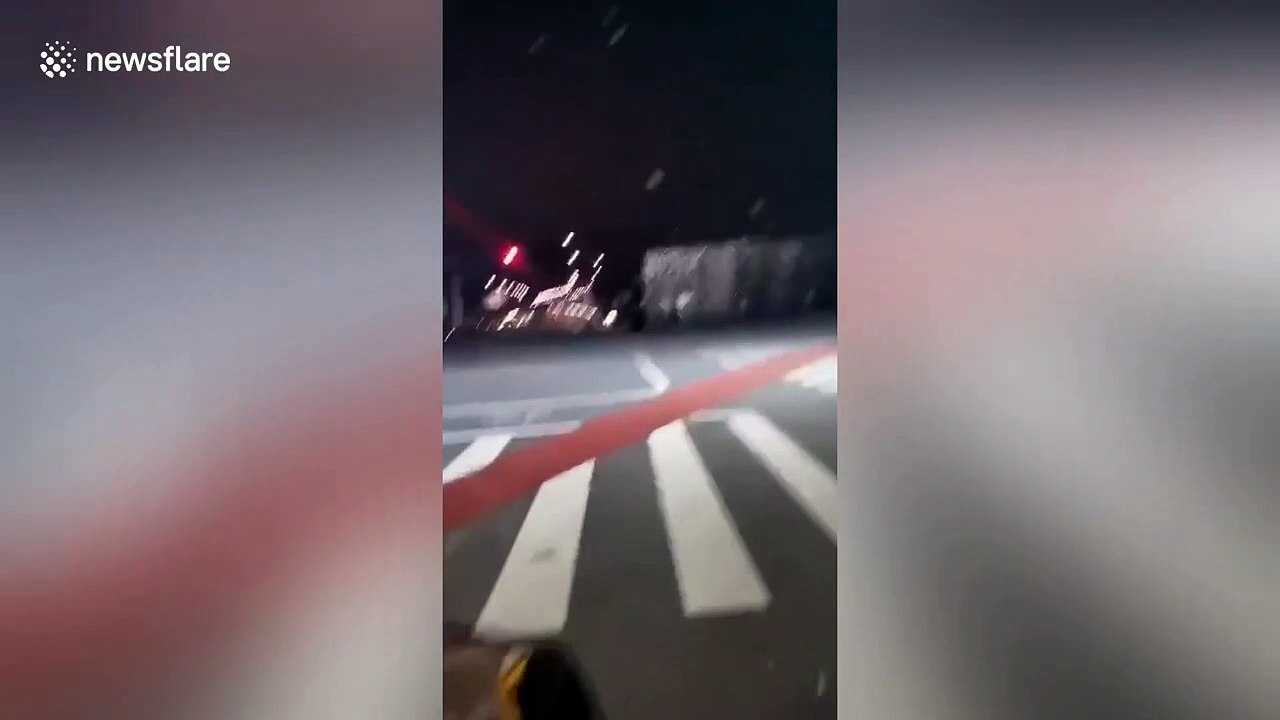 Chinese road opens up after natural gas leaking from pipe explodes