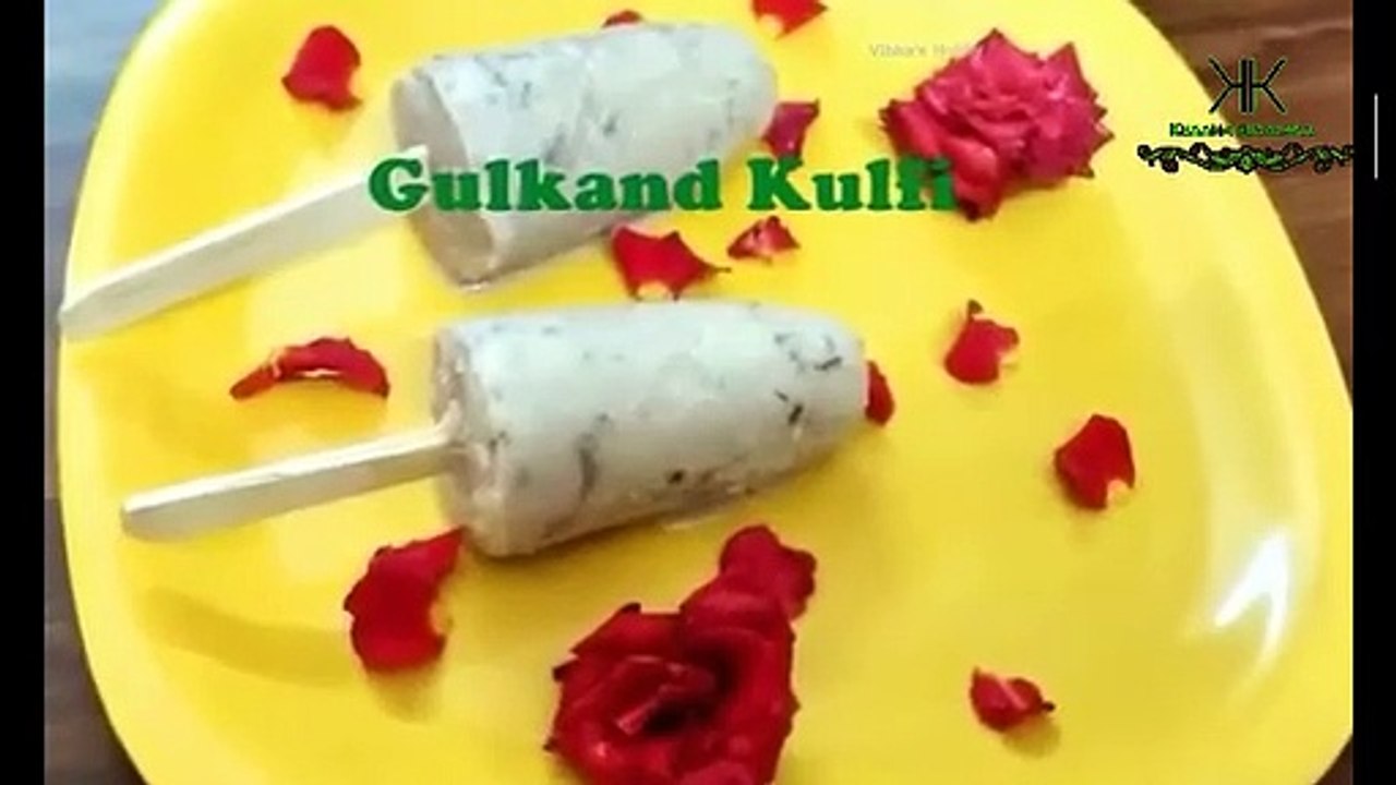 Gulkand kulfi /Rose preserve icecream recipe/