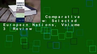 Handbook of Comparative Education Law: Selected European Nations, Volume 3  Review