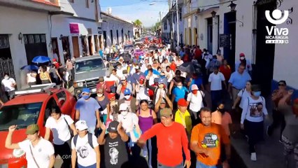 Militancia Sandinista de León realiza caminata en honor a Rigoberto López Pérez