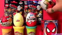 The Lego Movie Kinder Playdoh Surprise Egg Angry Birds Dinosaur T-Rex Marvel Spiderman