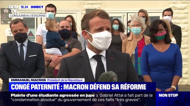 Le congé paternité de 28 jours sera mis en place à partir du 1er juillet 2021 , selon Emmanuel Macron