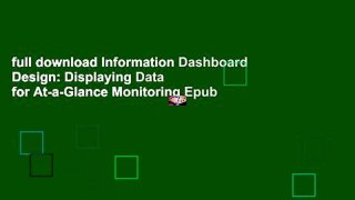full download Information Dashboard Design: Displaying Data for At-a-Glance Monitoring Epub