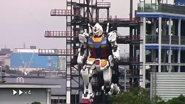 Primeras pruebas de robot Gundam en japon