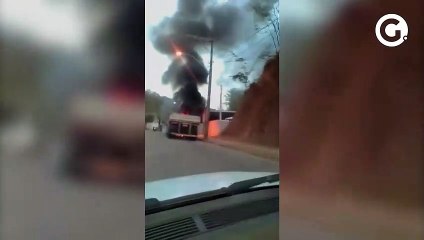 Carreta pega fogo em Afonso Cláudio