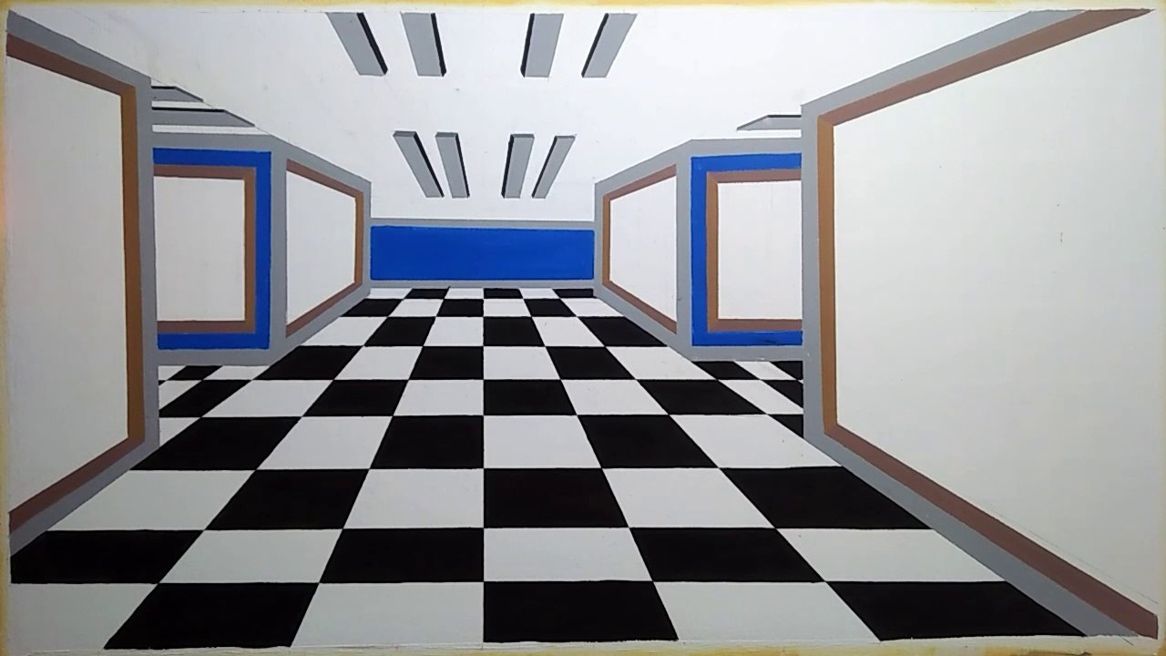 Optical illusion 3d wall painting
