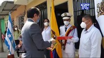 Estudiantes más destacados de Guayaquil realizaron el juramento a la Bandera en sus casas ante la pandemia de covid-19.