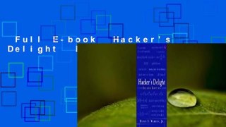 Full E-book  Hacker's Delight  For Kindle