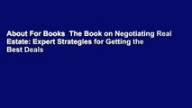 About For Books  The Book on Negotiating Real Estate: Expert Strategies for Getting the Best Deals