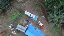 Polis drone ile takip edip arı kovanını içinde uyuşturucu ve silah ele geçirdi