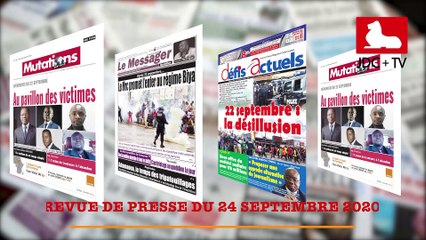 REVUE DE PRESSE CAMEROUNAISE DU 24 SEPTEMBRE 2020