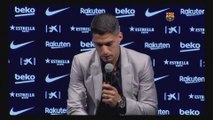 Luis Suarez breaks down in tears during Barca farewell