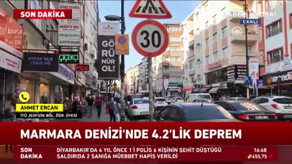 Marmara Denizi'nde 4.2'lik deprem