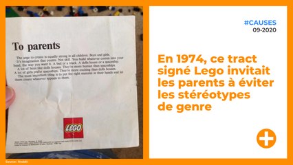 En 1974, ce tract signé Lego invitait les parents à éviter les stéréotypes de genre