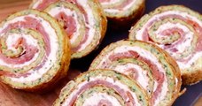 Ce roulé de courgettes au fromage et au saumon fumé est un pur délice !