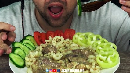 ASMR HOMEMADE FOOD | MACARONI + FRIED LIVER | EATING SOUND (NO TALKING)  BEST SOUND