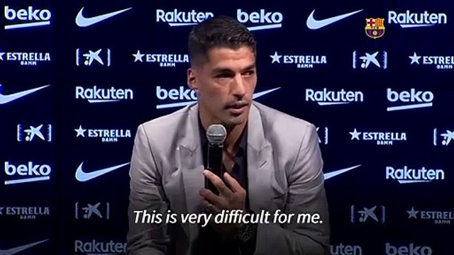 Tearful Luis Suarez says goodbye to Barcelona ahead of Atletico Madrid switch