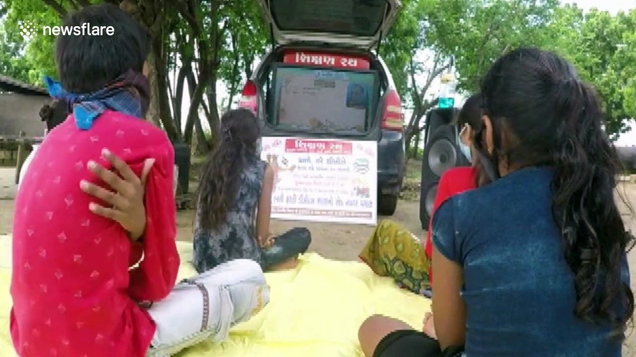 This teacher in India customised his car into a moving digital school for students in remote areas