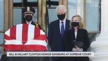 Bill & Hillary Clinton Join Mourners Honoring 'Trailblazer' Ruth Bader Ginsburg at Supreme Court